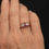 Thumbnail: 10k Yellow Gold Cocktail Ring with Ruby and Diamonds - Size 6.75