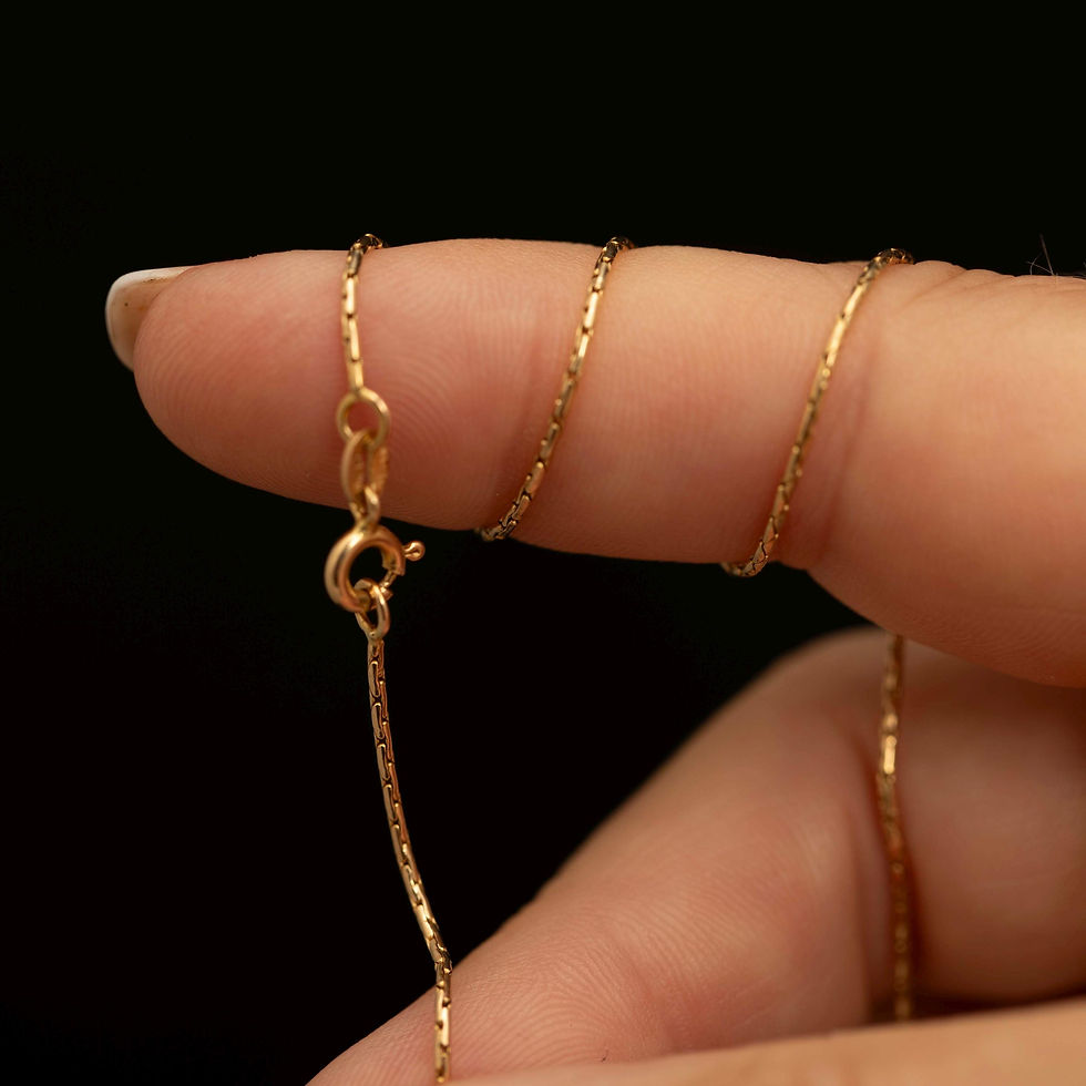 Thumbnail: Vintage 14K Gold Fancy Round Box Chain · 20" Italian Gold Necklace