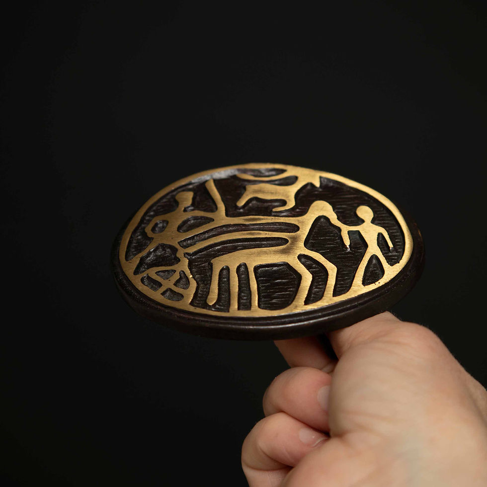 Thumbnail: Vintage 1970s Oval Buckle with Ancient Hebrew Scarab Seal