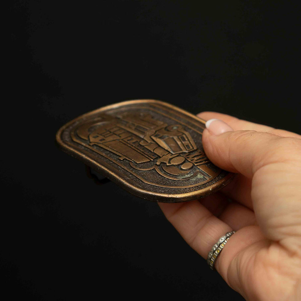Thumbnail: Vintage Brass Gulf Oil Truck Belt Buckle - Century Brass of Canada