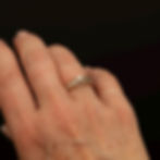 Vintage 14k gold diamond engagement ring worn on hand