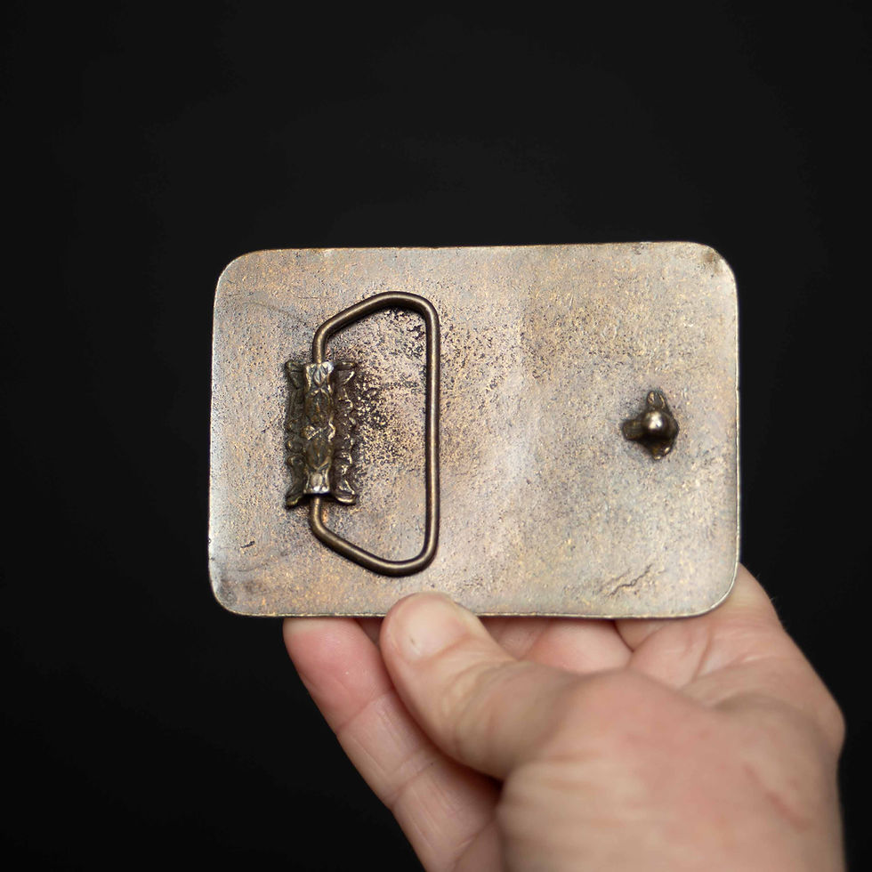 Thumbnail: Vintage Miniature Chuckwagon Challenge Brass Belt Buckle