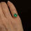 Thumbnail: Vintage 10k Gold Green Topaz Ring with White Topaz Accents, Size 5.75