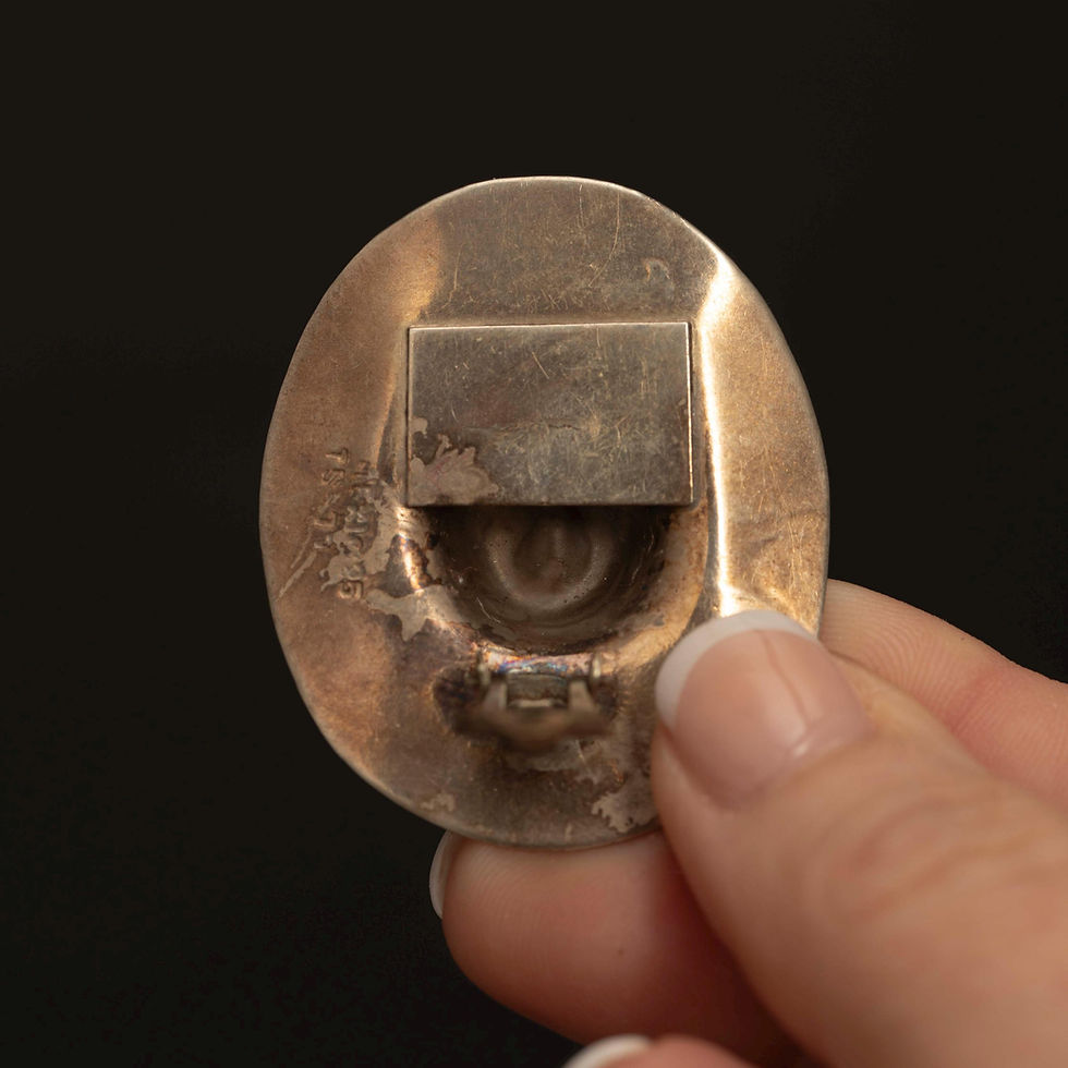 Thumbnail: Vintage Mexican Sterling Silver Cowboy Hat Clip-On Earrings