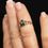 Thumbnail: Victorian Emerald & Diamond Ring, 10k Two-Tone Gold, Cluster Ring, Size 5.25