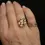 Thumbnail: 9K Yellow Gold Estate Ring with Opals, Organic Swirl Design, Size 5.75