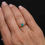 Thumbnail: Delicate 10K Gold Ring with Oval Turquoise-Colored Stone in Cathedral Prong S...