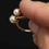 Thumbnail: Vintage Cultured Pearl Bypass Ring - 10k Yellow Gold Toi et Moi Pearls