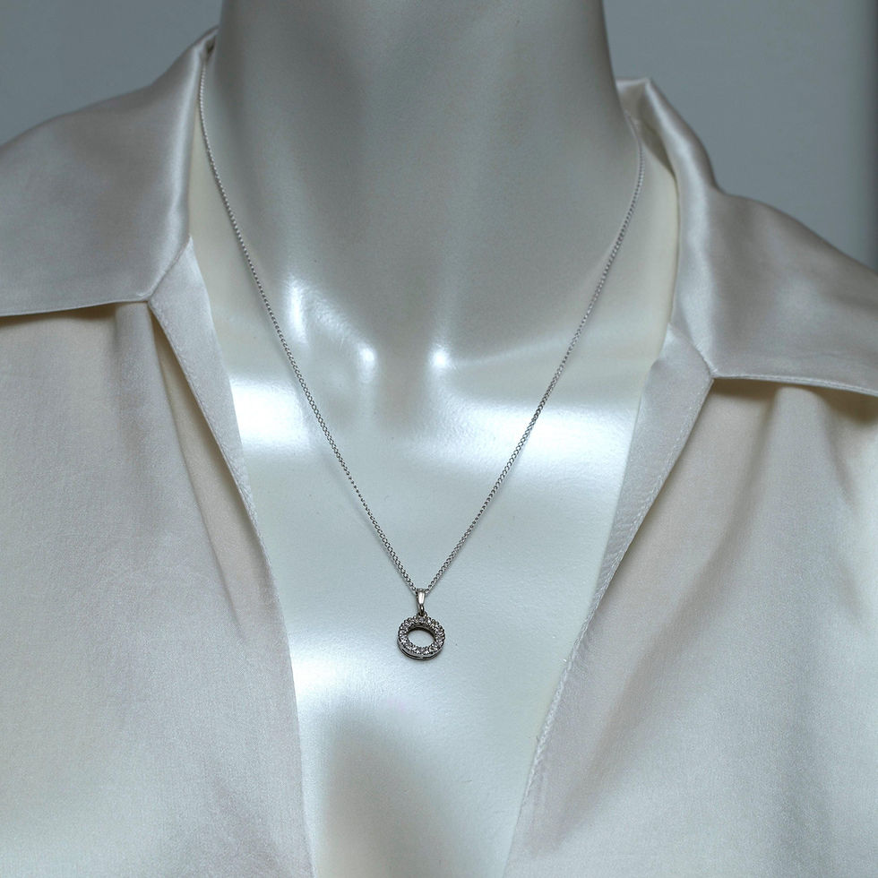 Thumbnail: 14K White Gold Diamond Eternity Pendant Necklace
