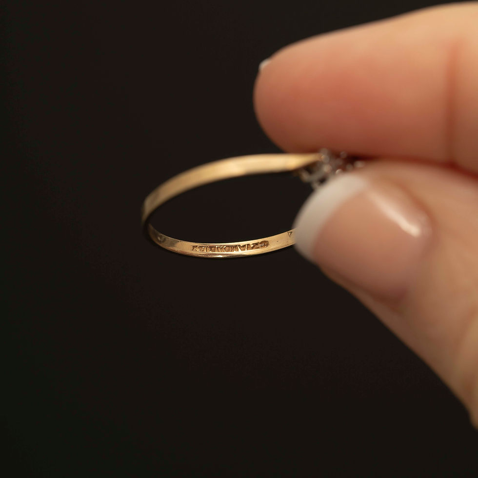 Thumbnail: Vintage 10k Gold Ruby Ring · Cubic Zirconia Accent Engagement Style Ring