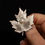 Thumbnail: Mikimoto Sterling Silver Maple Leaf Brooch with Akoya Pearl – Signed, Japan