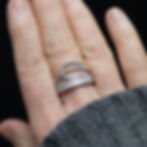 Thumbnail: Handmade Silver Ring with Swarovski Element Baguette and Swirl Eternity Band