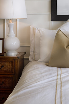 Hotel bed white and gold