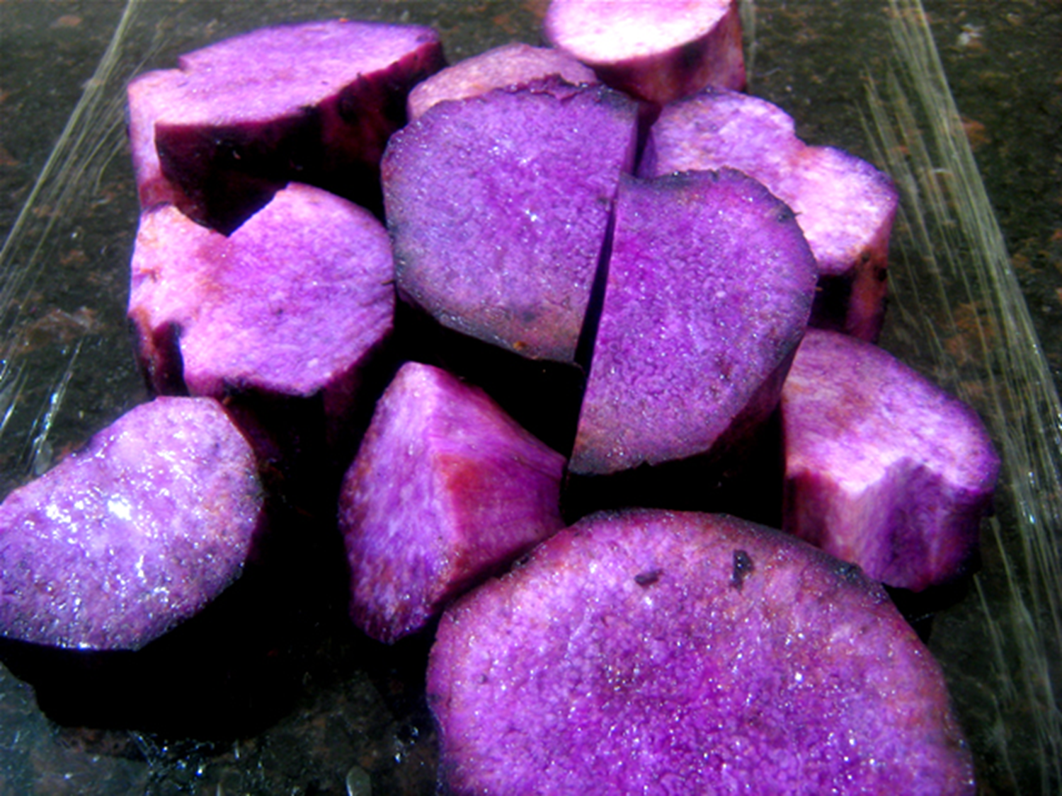 Purple yam - ube (Dioscorea alata) edible subterranean tubers