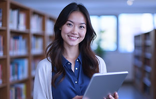 Professional-portrait-photography-of-an-education-leader-holding-a-tablet-standing-in-a-mo
