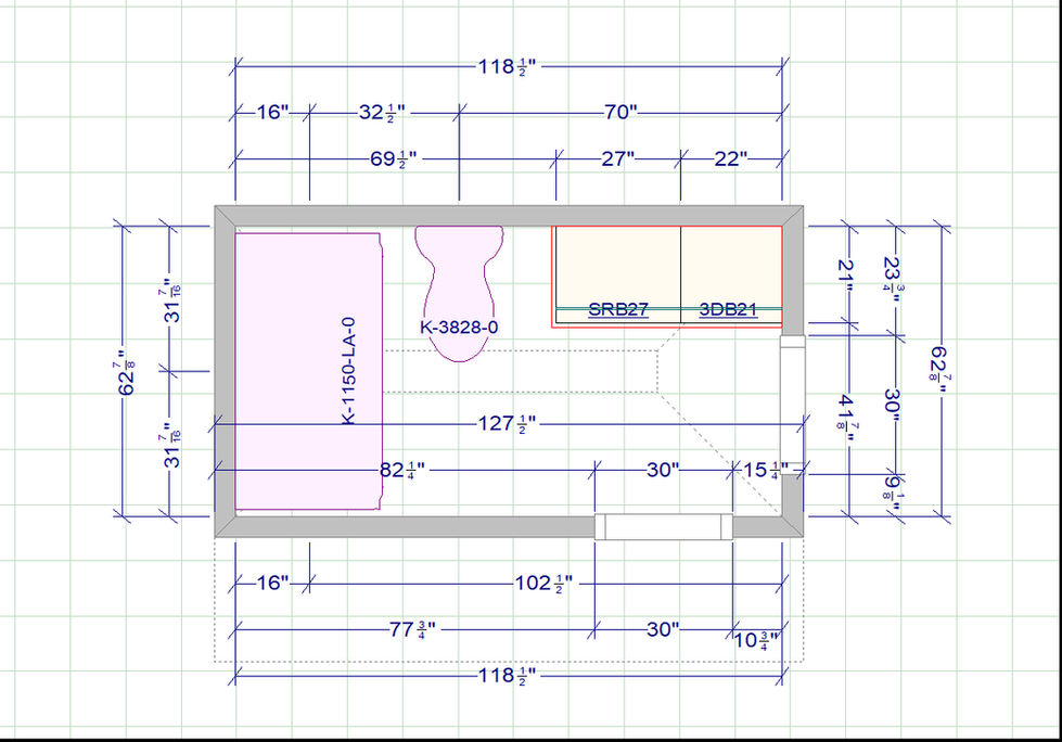 2020 Design Technology floor plan for a master bathroom remodel