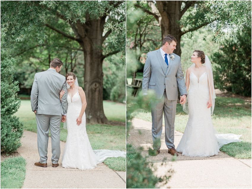 Photo By: Sarah Duke Photography first look with the bride and groom at Hanover Tavern in Mechanicsville Virginia