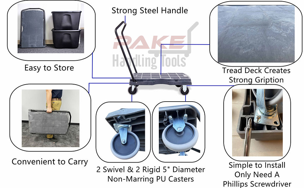 Thumbnail: Plastic Platform Trolley, 400 lb. Cap, 31" x 20", 2-way Handle Position