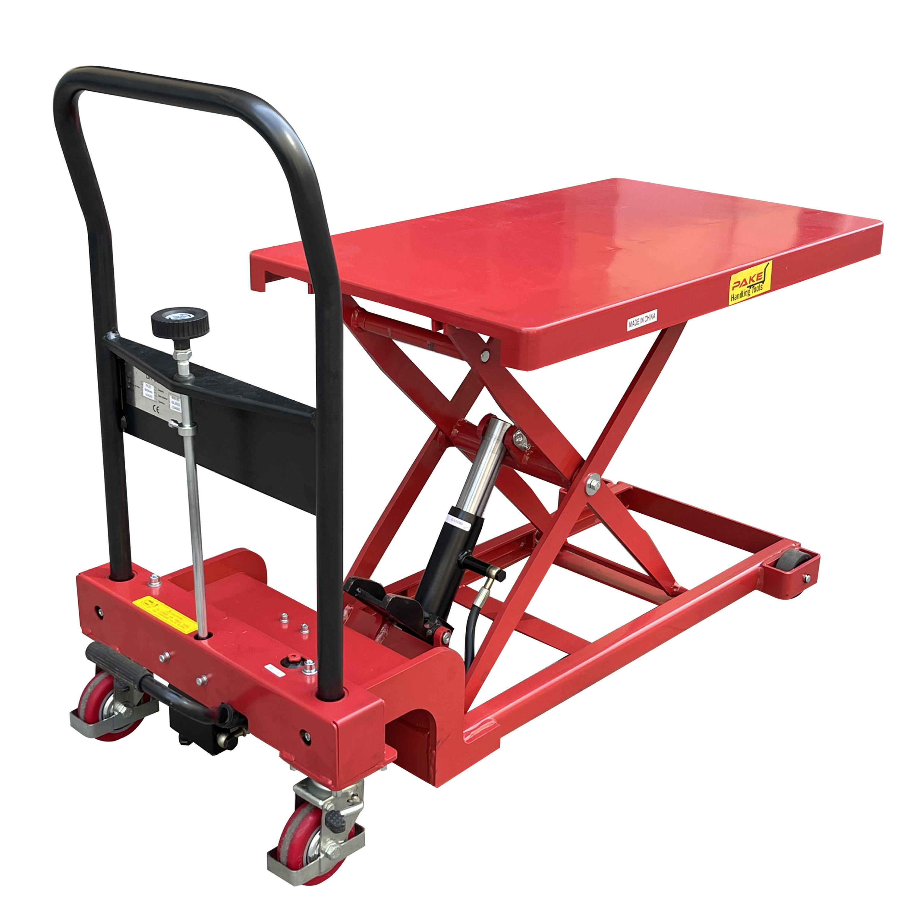 Low Profile Auto-Shift Hydraulic Scissor Lift Cart, 400 Lb. Capacity