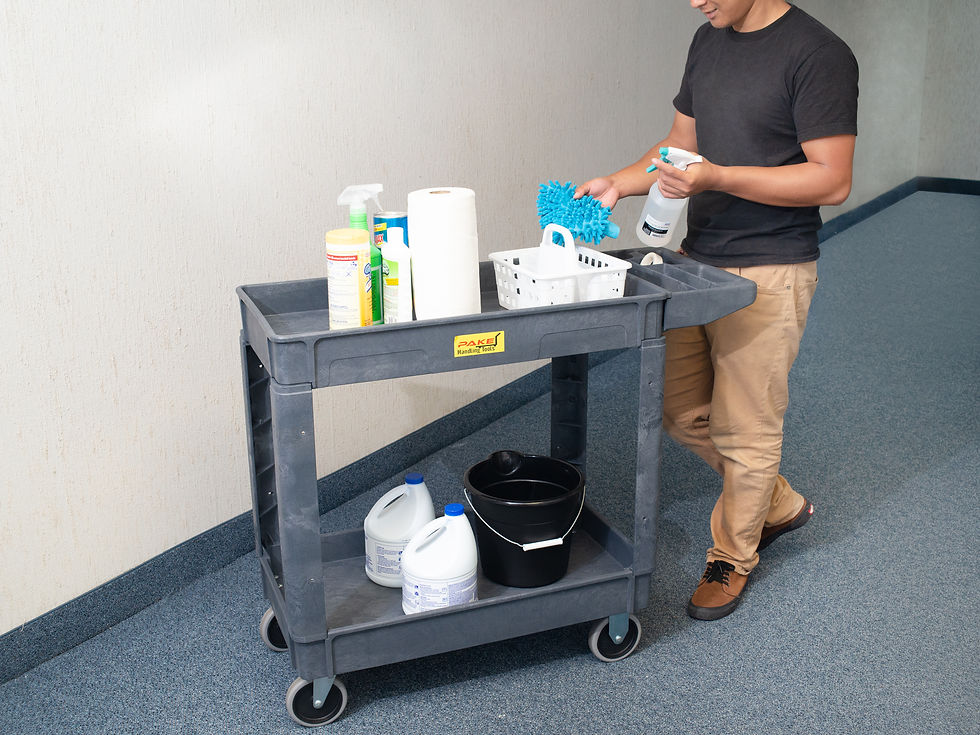 Thumbnail: Pake Handling Tools - Plastic Utility Cart, 550lb., 38" x 17.25", 2 Shelves