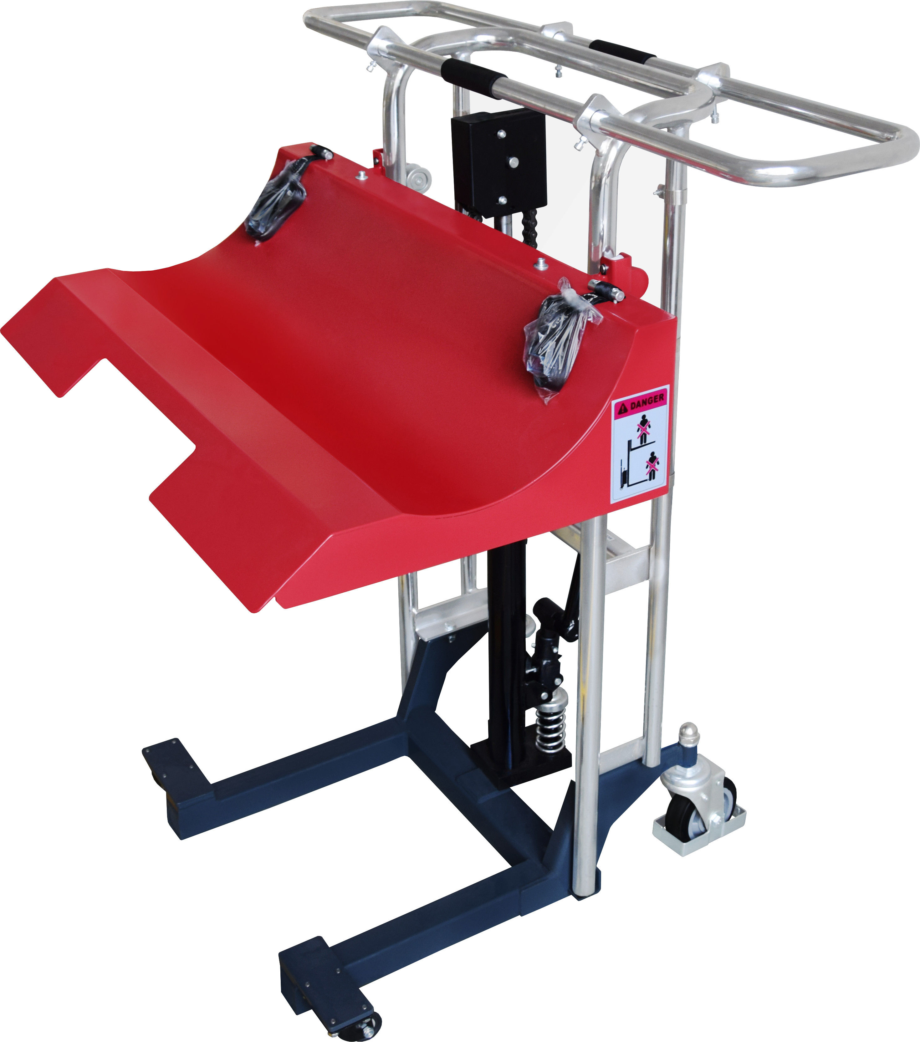 Roll Lifting Truck, Low Profile, 660lbs Cap., 16-1/2" Roll Dia., 33" Lift Height