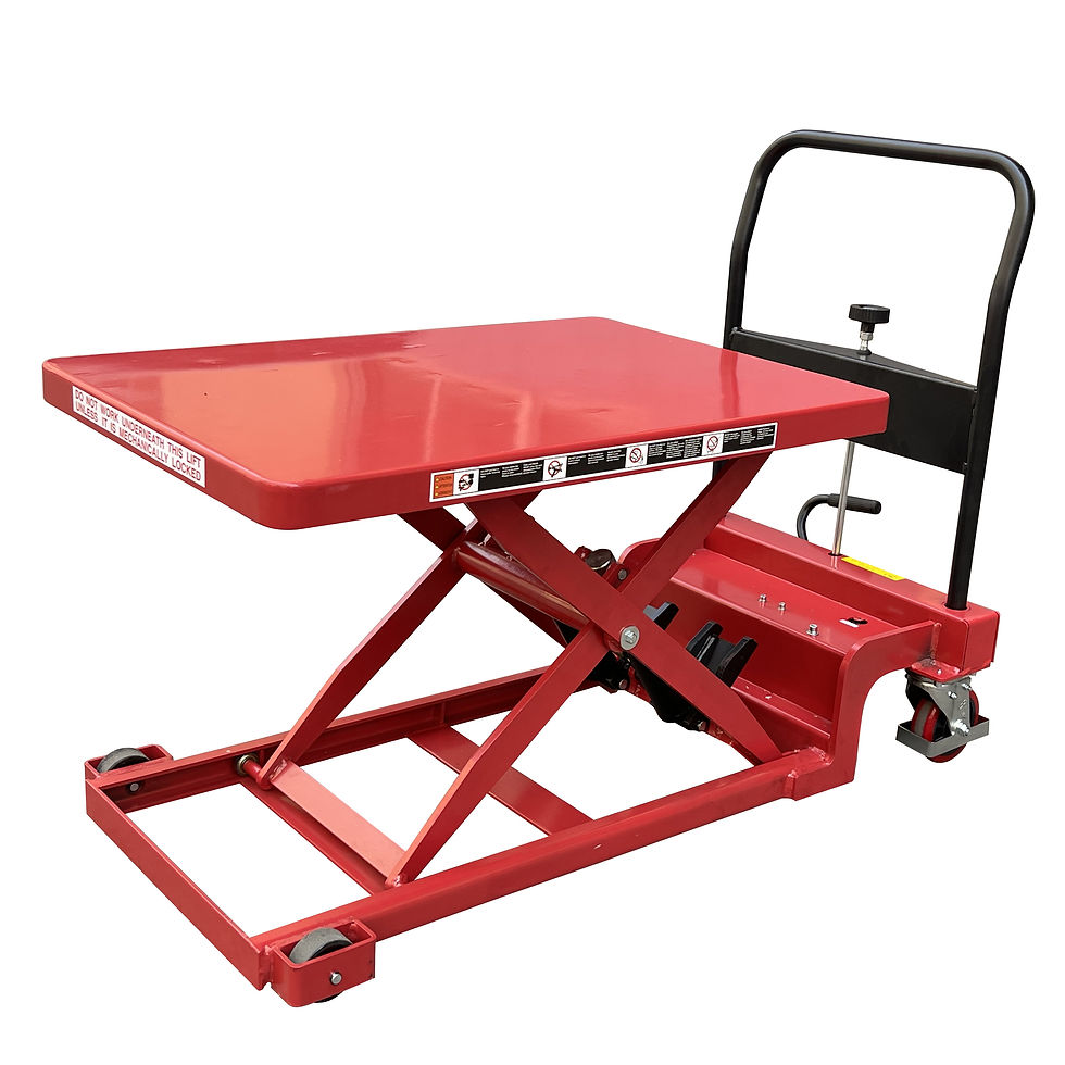 Thumbnail: Low Profile Auto-Shift Hydraulic Scissor Lift Cart, 900 Lb. Capacity
