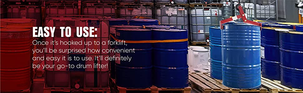 Thumbnail: Pake Handling Tools Steel Drum Lifter, 1100 lbs Working Load Limit (WLL)