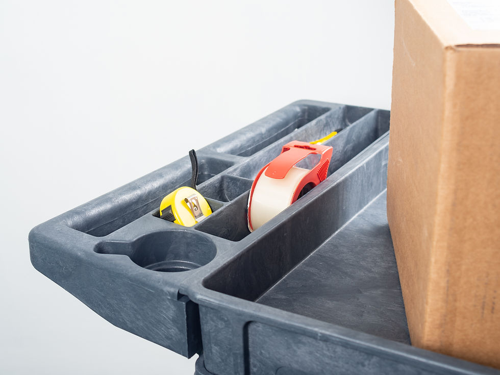 Thumbnail: Pake Handling Tools - Plastic Utility Cart, 550lb., 45.5" x 25.6", 3 Shelves