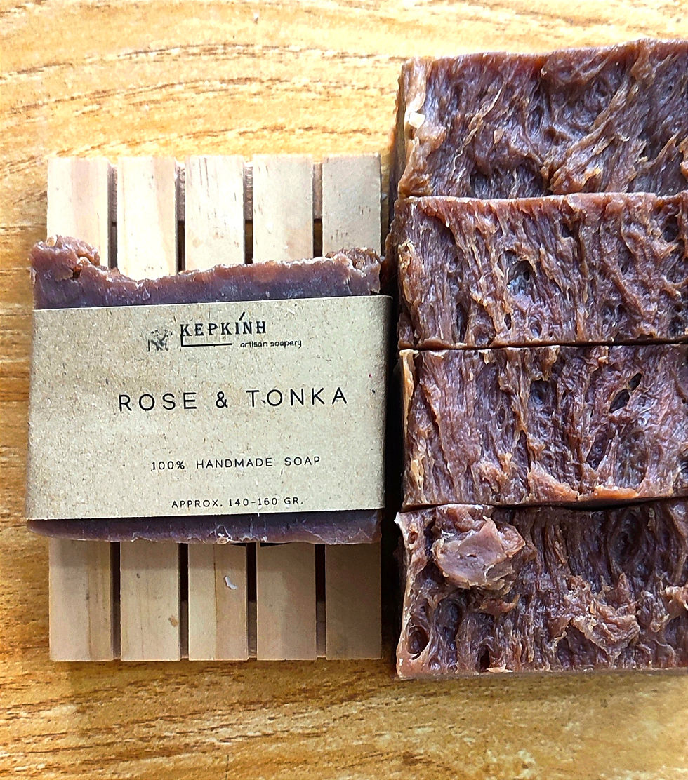 Natural soap with buffalo milk ROSE TONKA BEANS