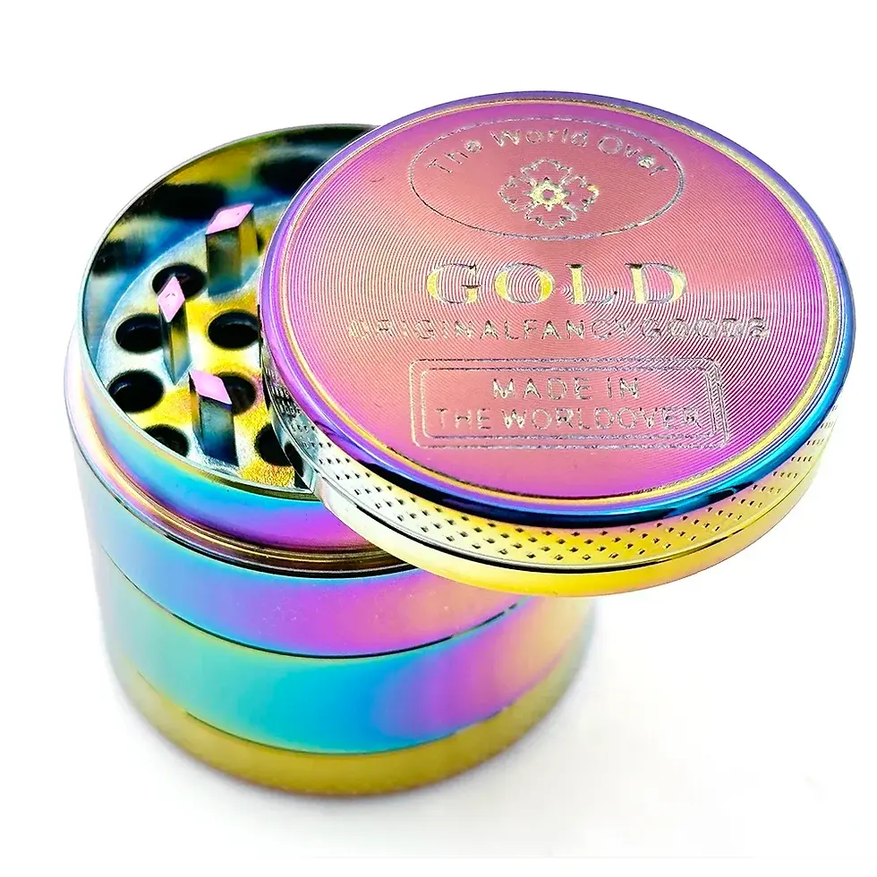 Thumbnail: Herb Mills 3/4 Parts Zinc Alloy 40mm Tobacco Gold Herbal Grinder