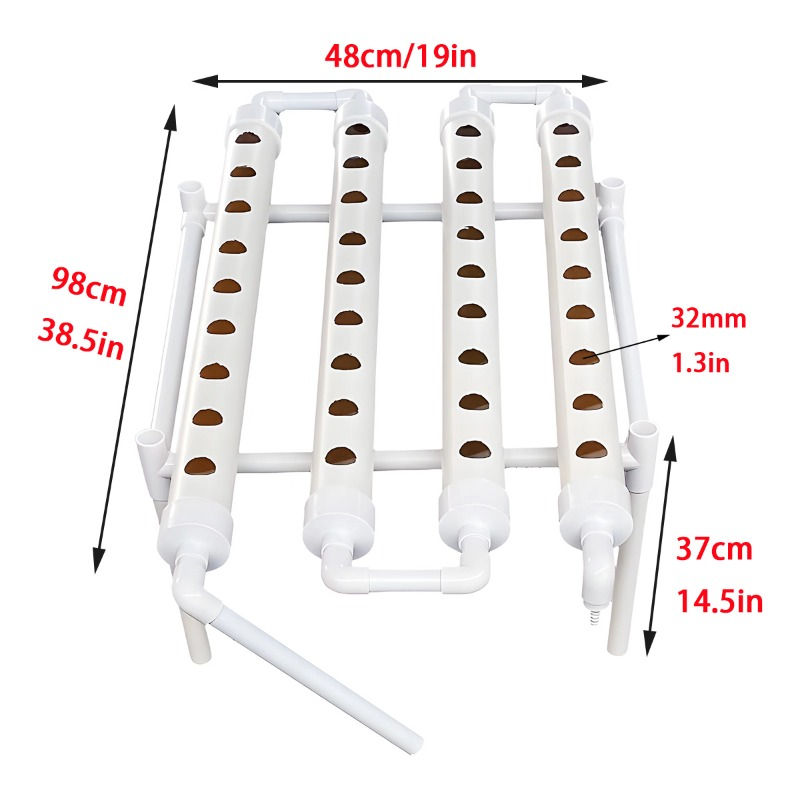 Thumbnail: Hydroponics Growing System Kits 36 Sites Food PVC-Pipe Hydroponic Garden Soilles