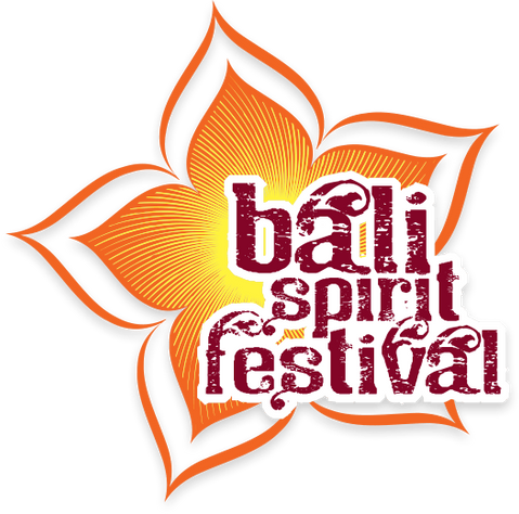 Orange flower logo, "Bali Spirit Festival"