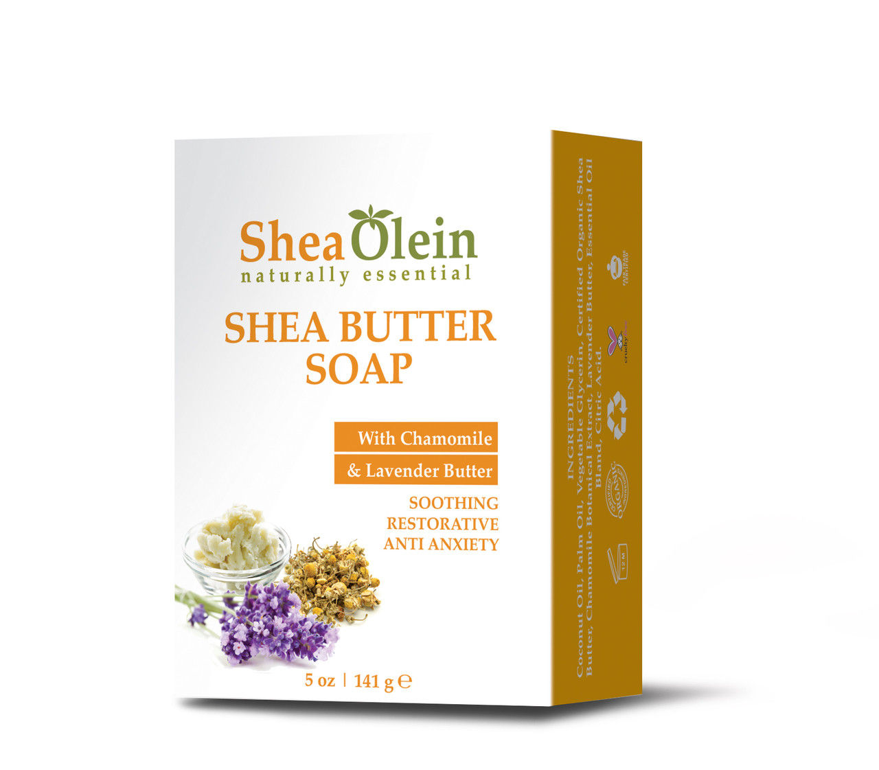 SHEA BUTTER SOAP WITH CHAMOMILE & LAVENDER BUTTER 5oz