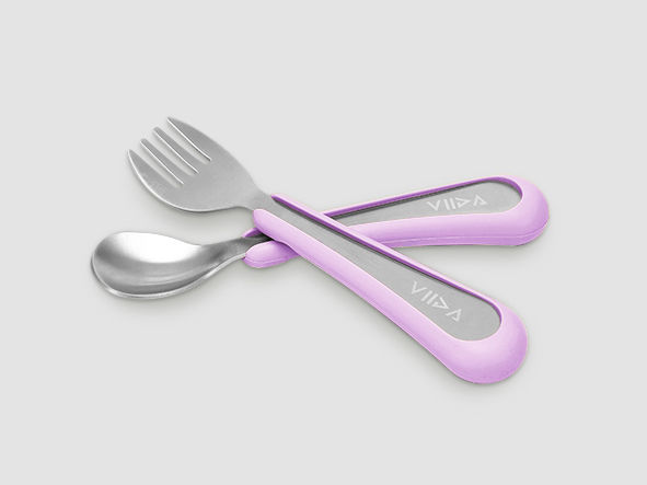 縮圖：VIIDA SOUFFLE Antibacterial Stainless Steel Fork & Spoon Set, Small  抗菌不鏽鋼叉匙套,小
