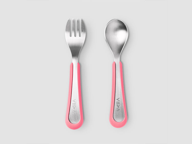 縮圖：VIIDA SOUFFLE Antibacterial Stainless Steel Fork & Spoon Set, Large  抗菌不鏽鋼叉匙套,大
