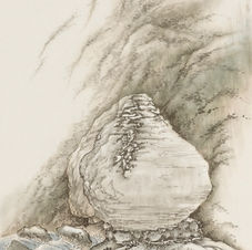 망월사길바위_순지에 수묵담채_105x38cm_2016.jpg