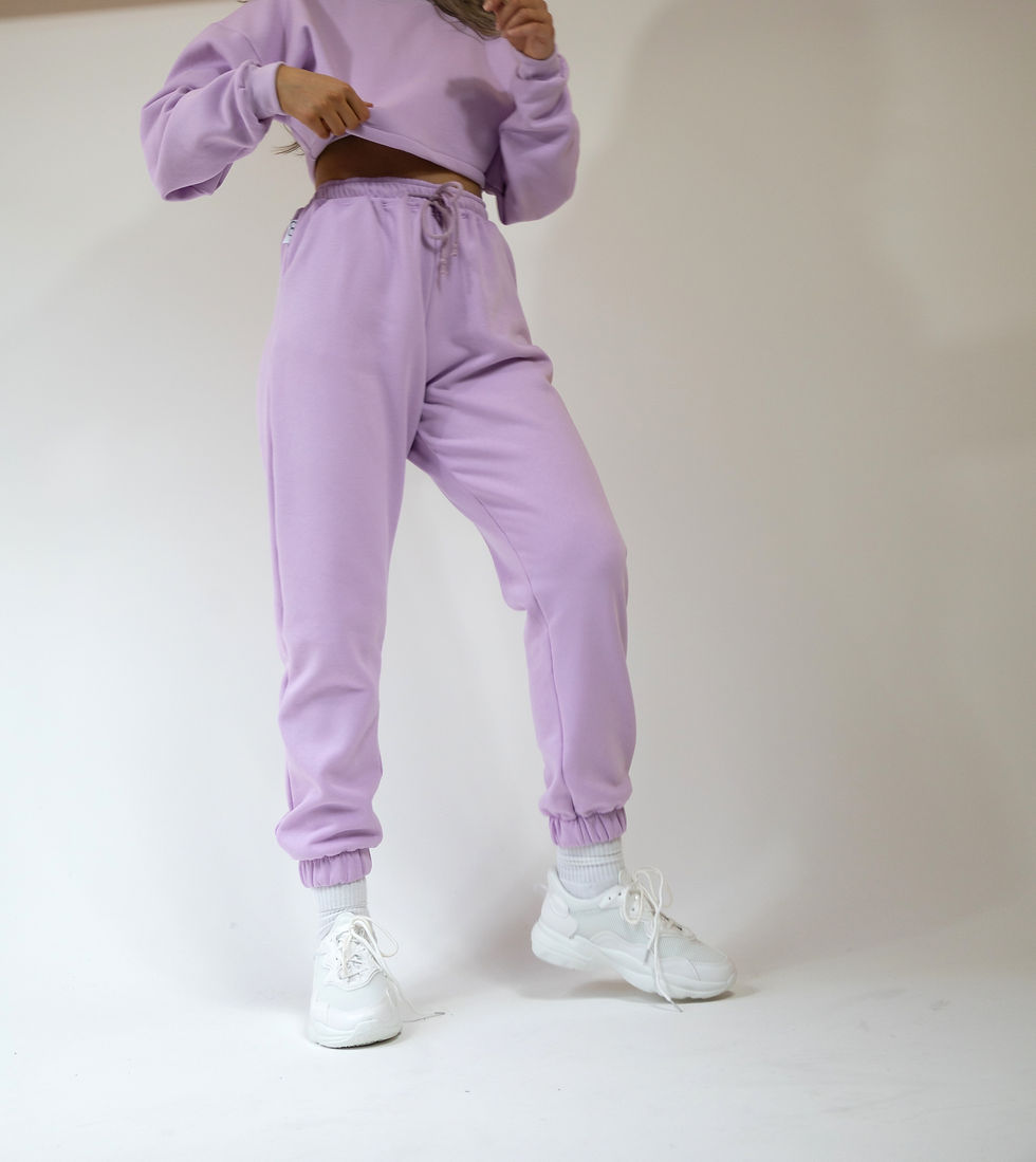 Thumbnail: Lilac Crop Sweatshirt Jumper Loungewear