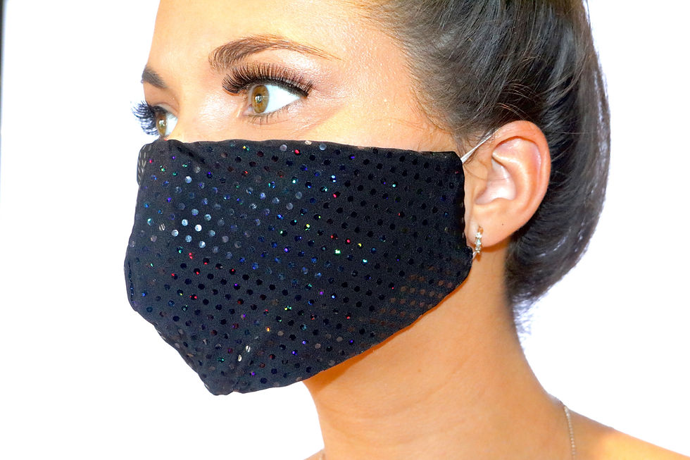 Thumbnail: Black Sparkle Dot Face Mask