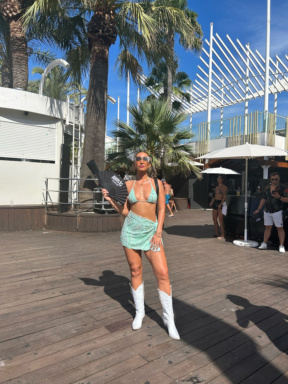 Thumbnail: Mint Green Beaded Sparkle Wrap Skirt 