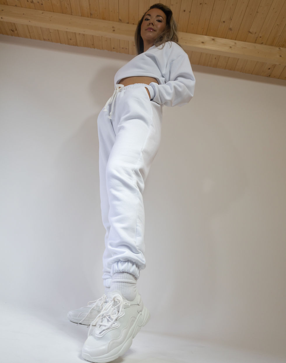 Thumbnail: White High waisted Joggers Loungewear