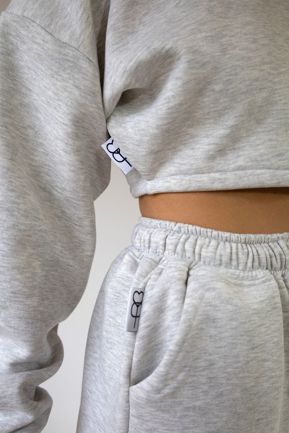 Thumbnail: Light Grey Crop Sweatshirt Jumper Loungewear