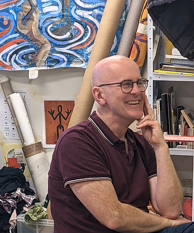 Phil Woodward in his studio in Cham, CH.