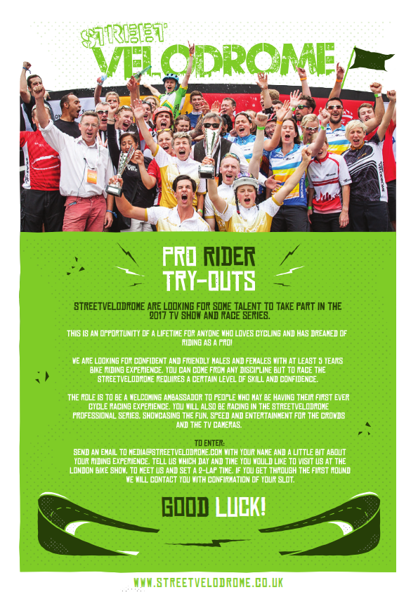 2017 PRO RIDER TRY OUTS AT LONDON BIKE SHOW