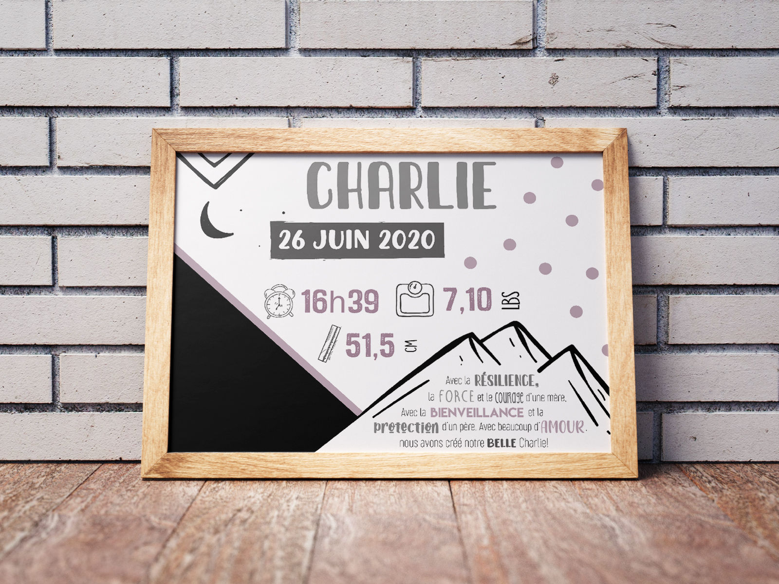 Affiche personnalisée - Naissance