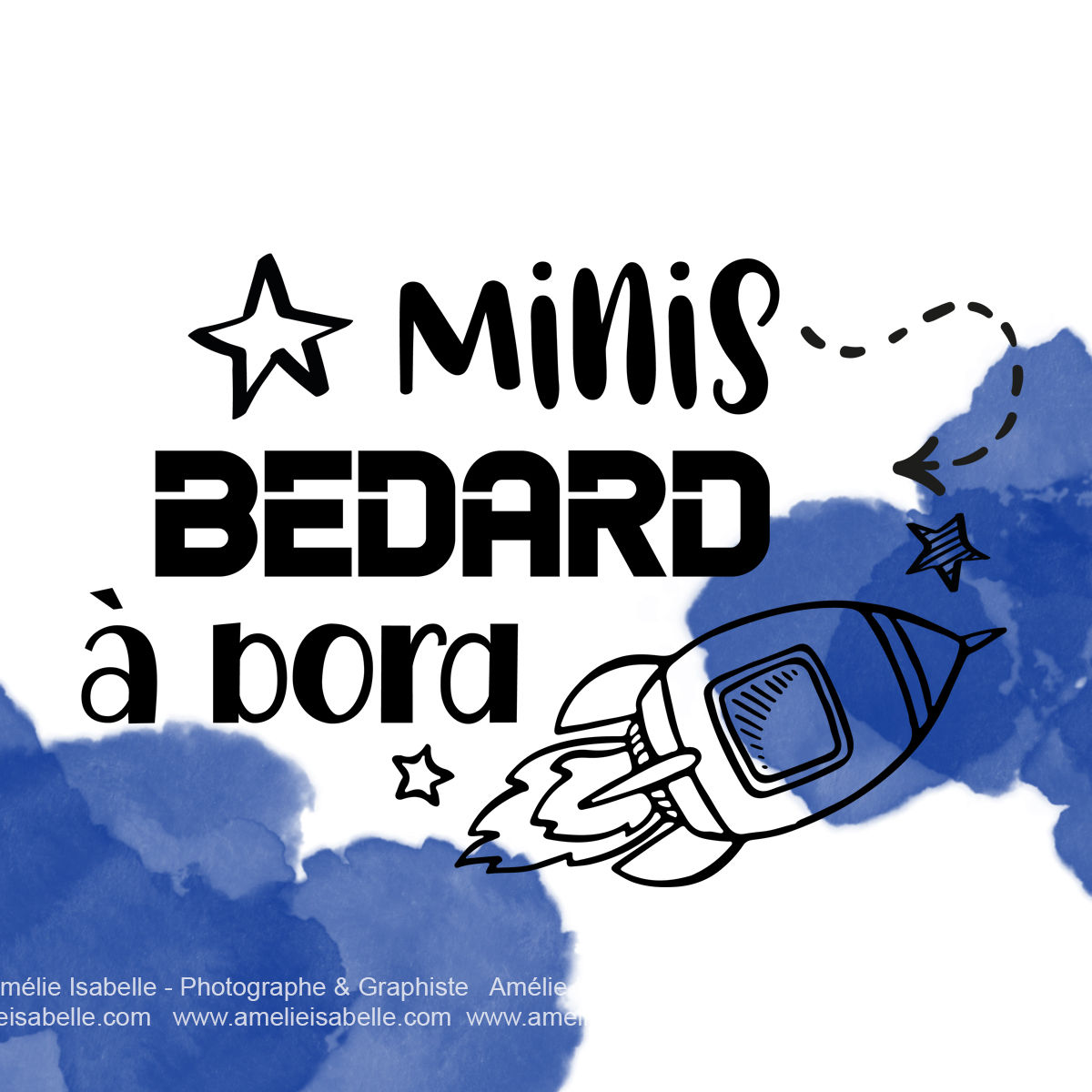 Décalque voiture - Mini(s) (Nom de famille) à bord