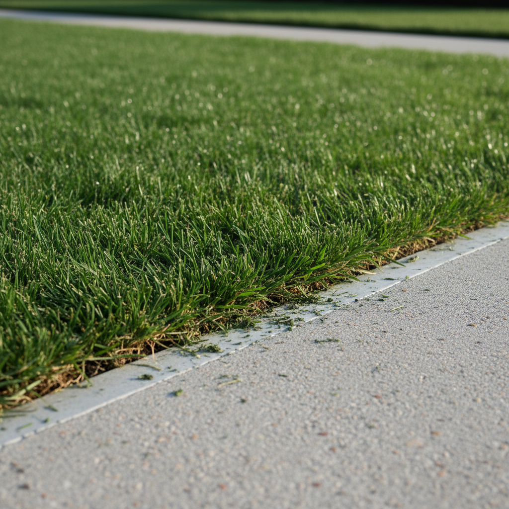 Crisp lawn edging detail