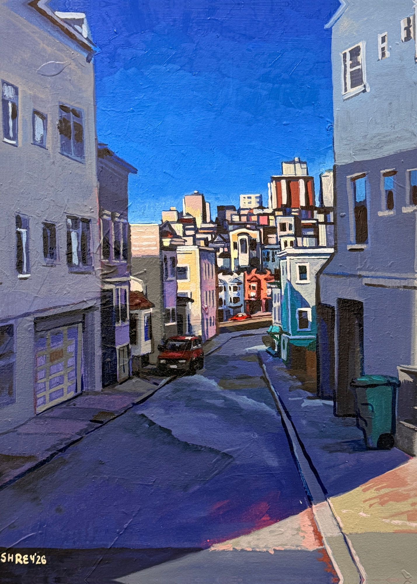 Afternoon Alley Looking North (Russian Hill, postcard)