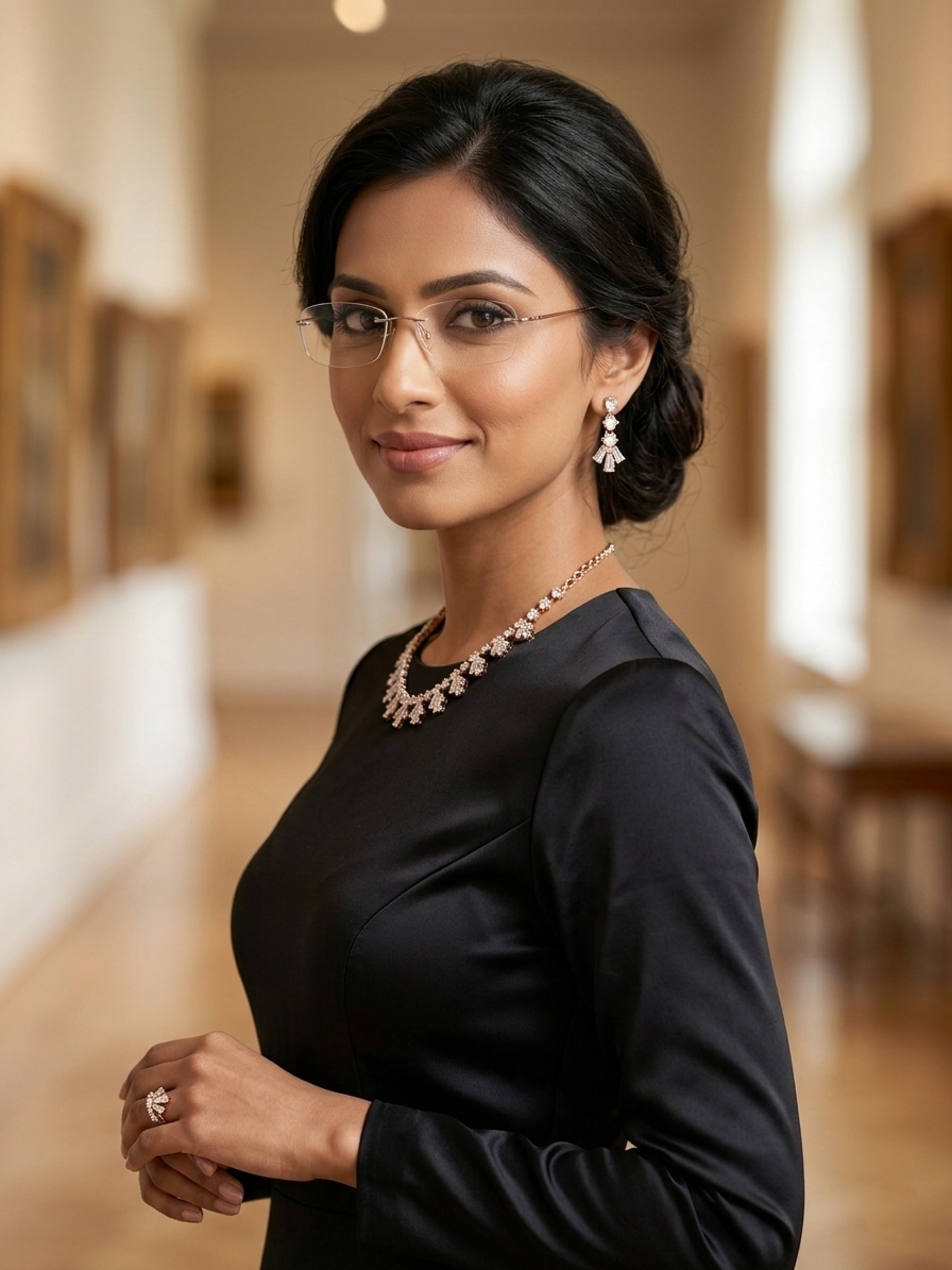 Thumbnail: Art Deco Inspired Rose Gold Crystal Fringe Necklace & Drop Earring Set