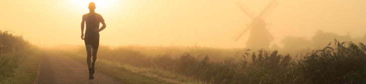Coureur sous le soleil, sentier