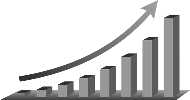 Diagramme à bande, progression, flèche vers le haut